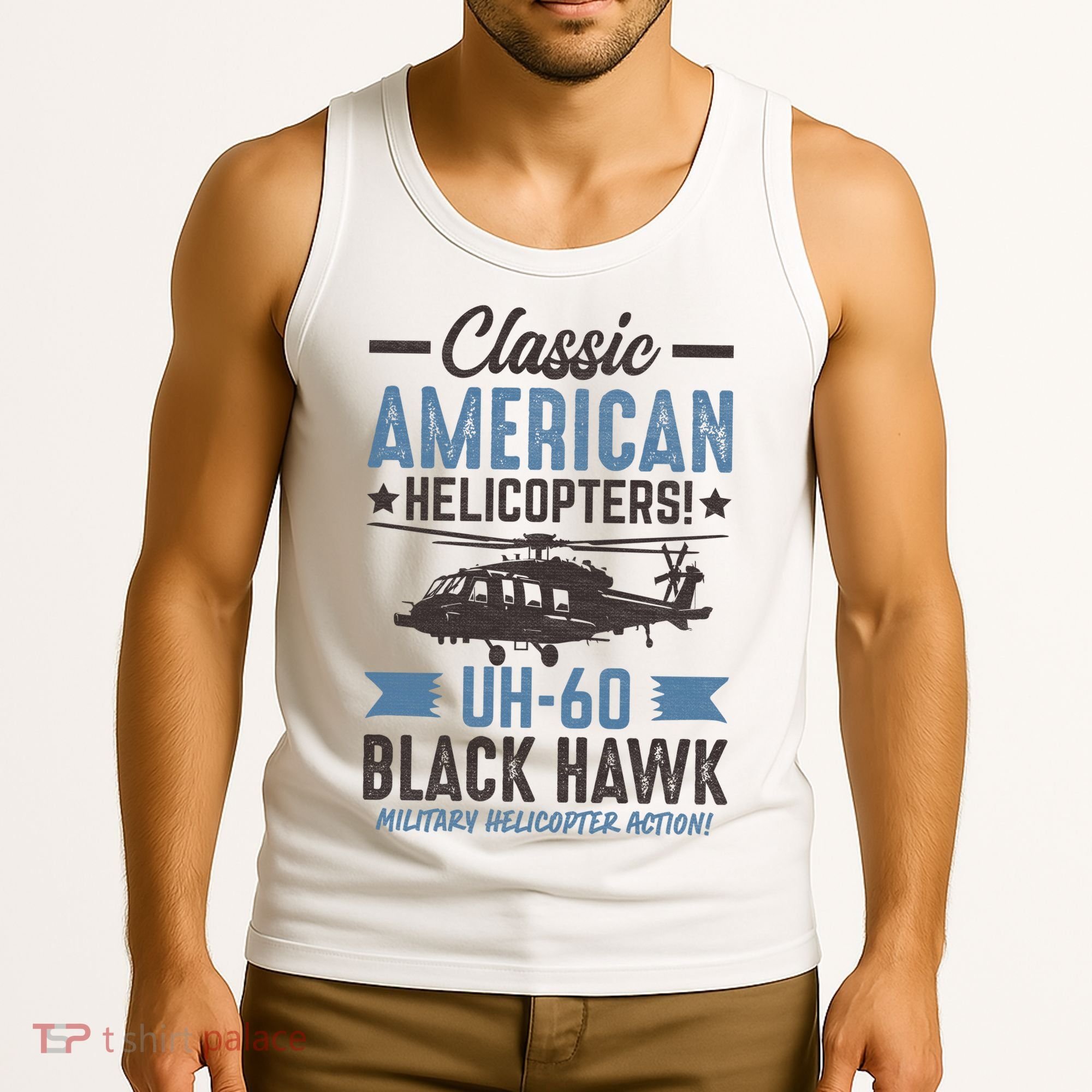 Classic American UH-60 Black Hawk Helicopter Tank Top