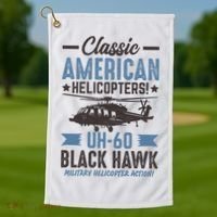 Classic American UH-60 Black Hawk Helicopter Golf Towel thumb 1