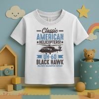 Classic American UH-60 Black Hawk Helicopter Toddler T-Shirt thumb 3