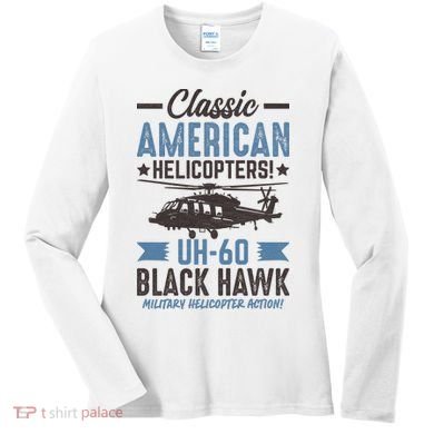 Classic American UH-60 Black Hawk Helicopter Women's Long Sleeve Shirt