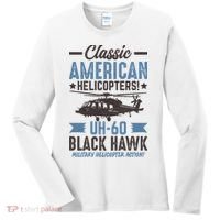 Classic American UH-60 Black Hawk Helicopter Women's Long Sleeve Shirt thumb 0