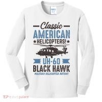 Classic American UH-60 Black Hawk Helicopter Kids Long Sleeve Shirt thumb 0