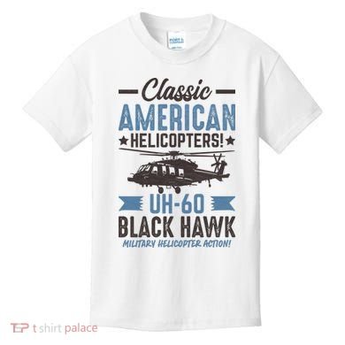 Classic American UH-60 Black Hawk Helicopter Kids T-Shirt