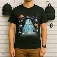 Cat Alien Ufo Gifts Space Cat Galaxy Cat Funny For Cat Dad Cat Mom Cat Lover T-Shirt thumb 6