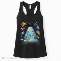 Cat Alien Ufo Gifts Space Cat Galaxy Cat Funny For Cat Dad Cat Mom Cat Lover Women's Tank Top thumb 0