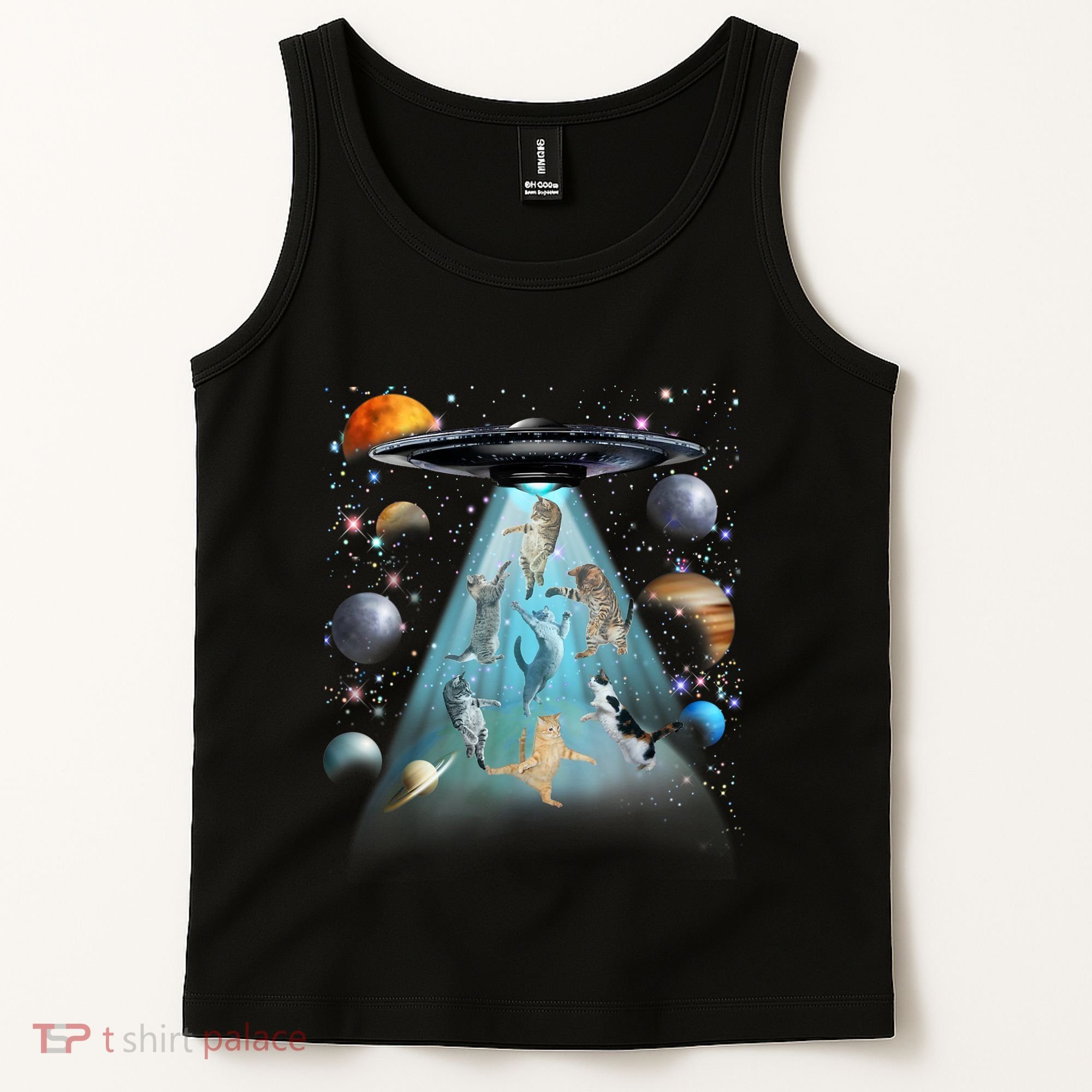Cat Alien Ufo Gifts Space Cat Galaxy Cat Funny For Cat Dad Cat Mom Cat Lover Tank Top