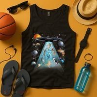 Cat Alien Ufo Gifts Space Cat Galaxy Cat Funny For Cat Dad Cat Mom Cat Lover Tank Top thumb 4