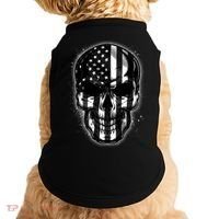 Cool American USA Flag Grunge Skull Doggie Tank thumb 0