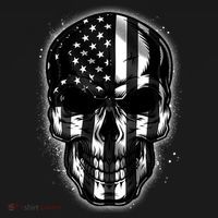 Cool American USA Flag Grunge Skull Doggie Tank thumb 4