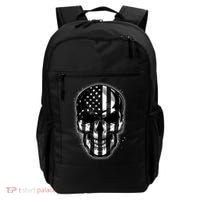 Cool American USA Flag Grunge Skull Backpack thumb 0