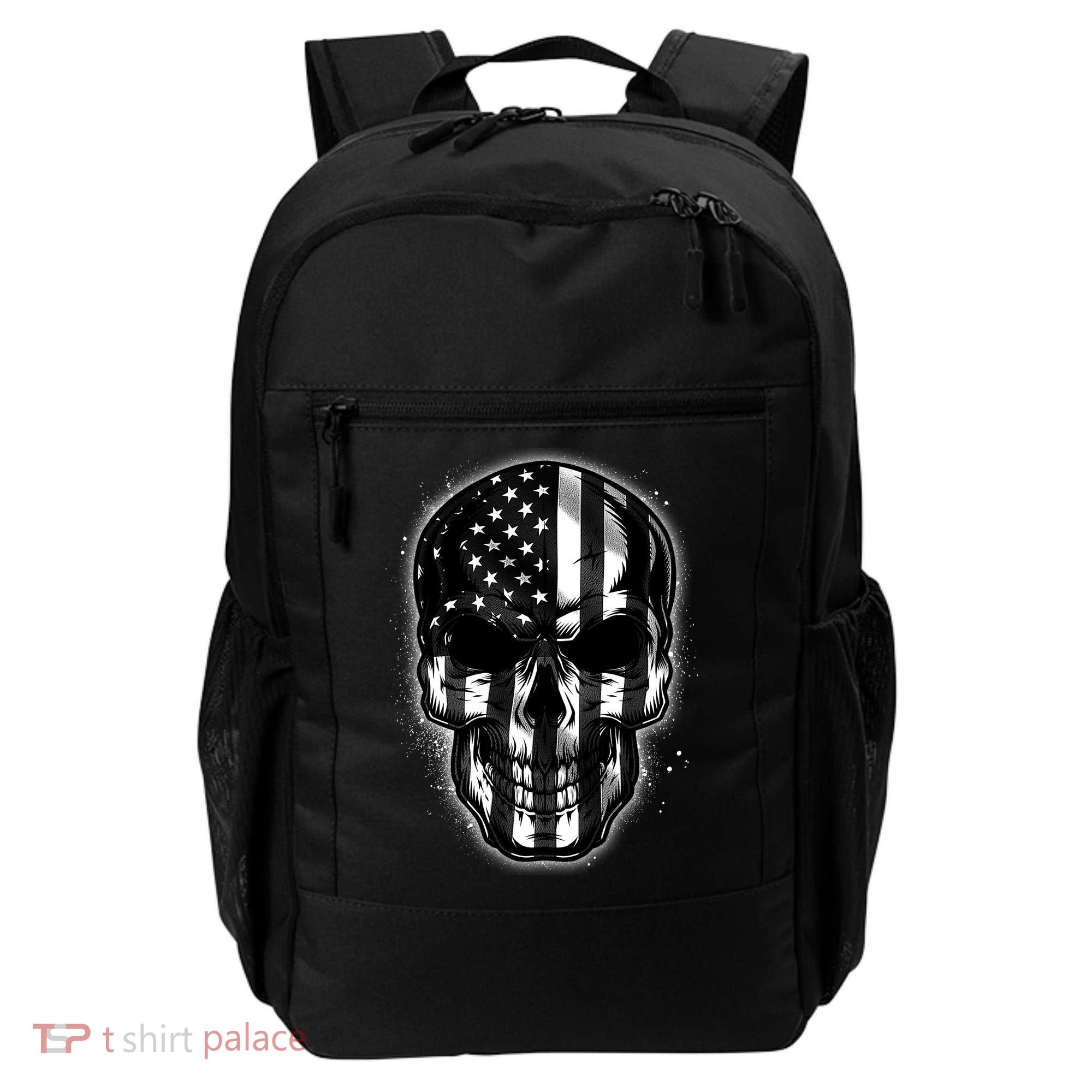 Cool American USA Flag Grunge Skull Backpack