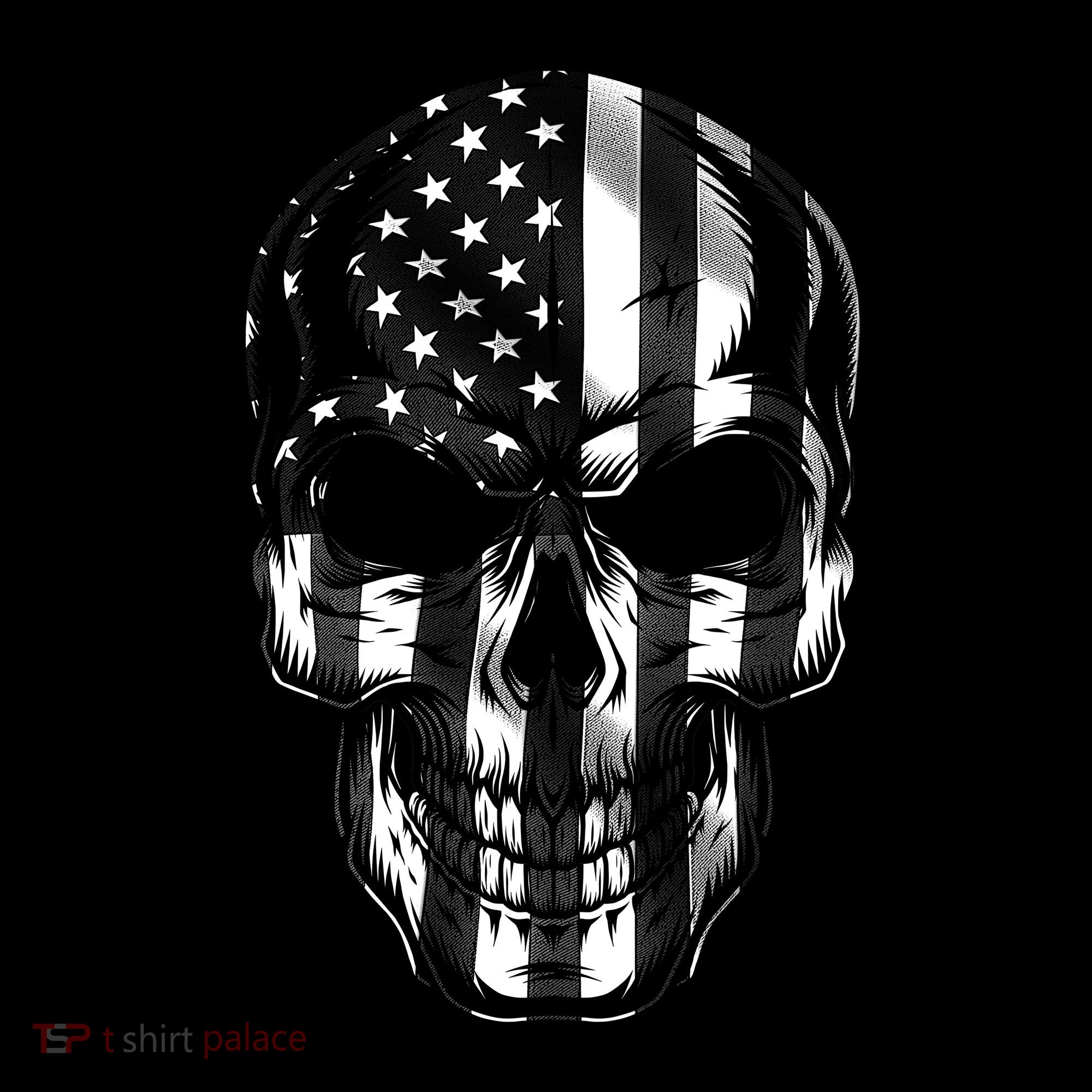 Cool American USA Flag Grunge Skull Coffee Mug