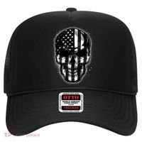 Cool American USA Flag Grunge Skull Hat thumb 0