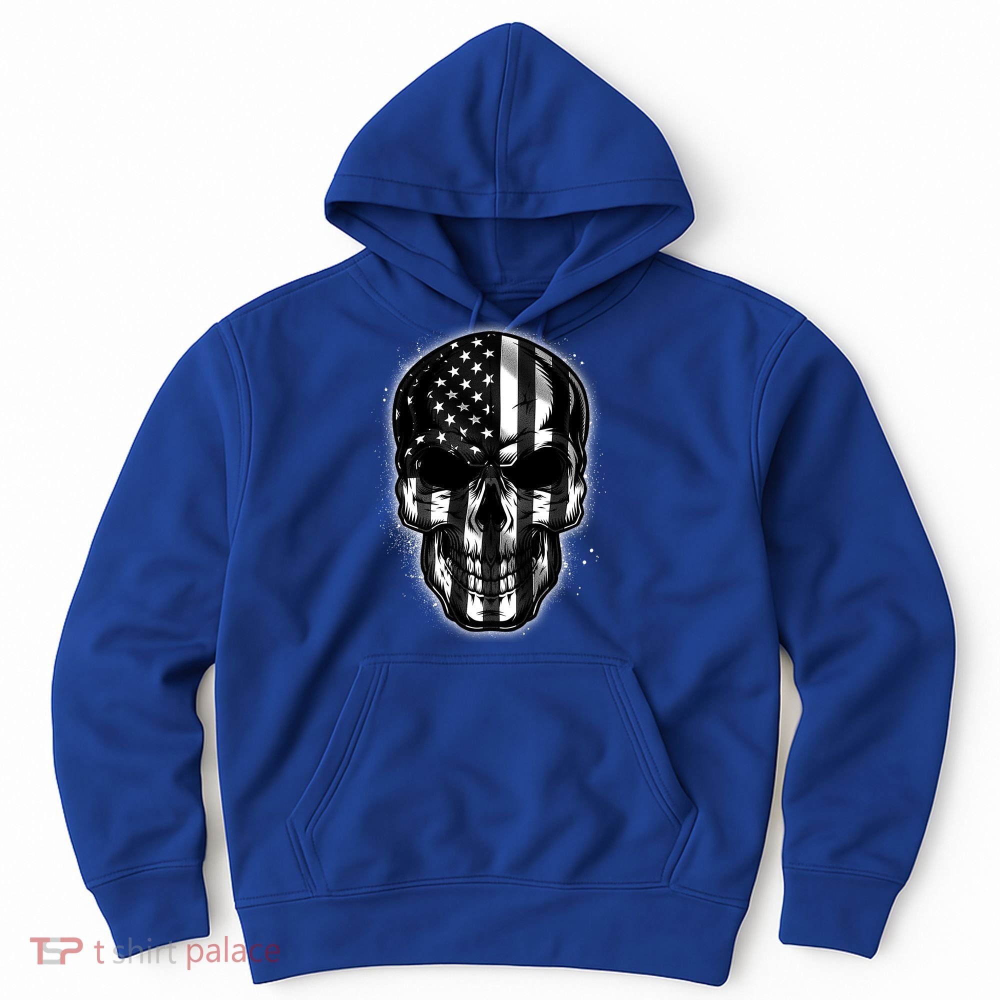 Cool American USA Flag Grunge Skull Hoodie