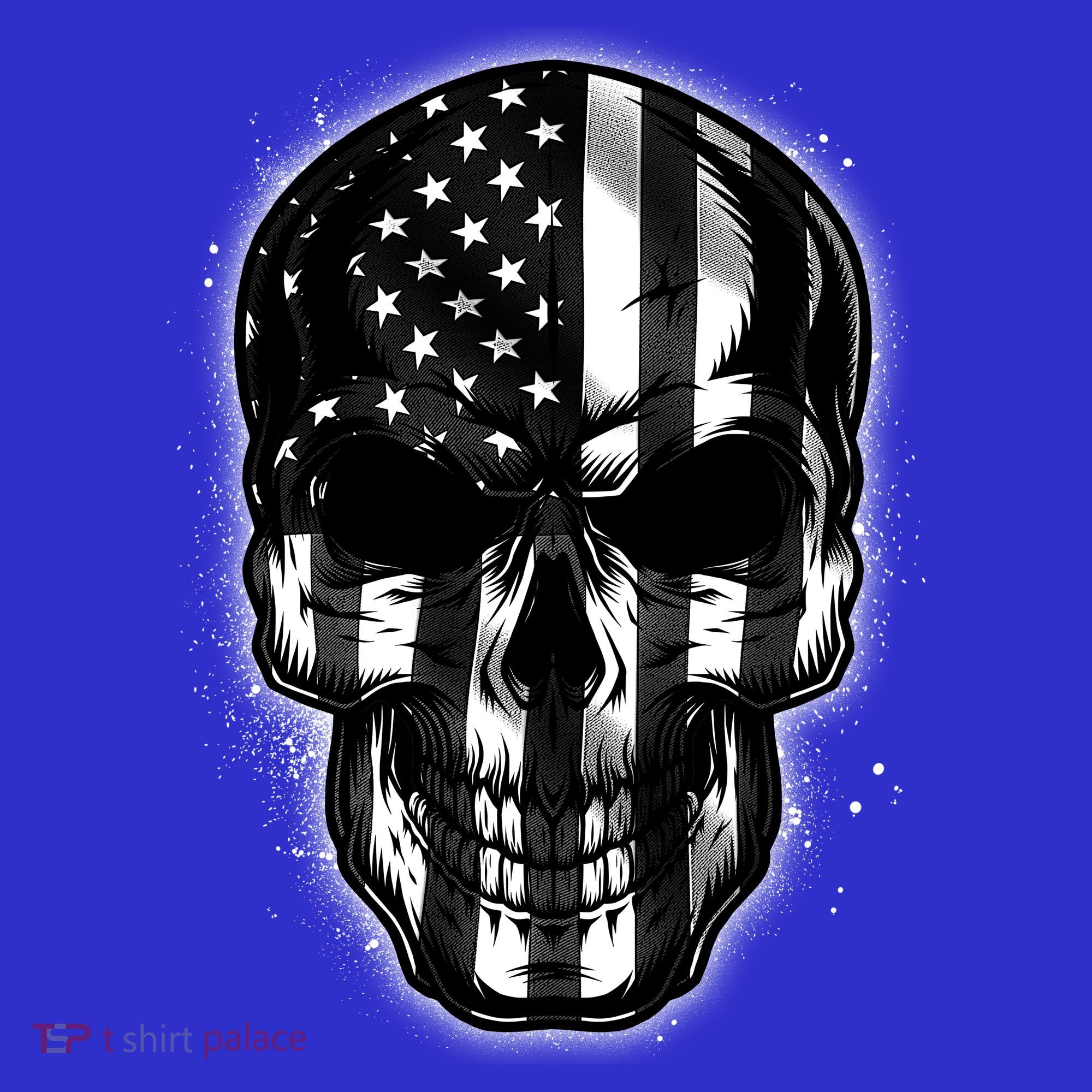 Cool American USA Flag Grunge Skull Women's Tank Top
