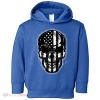 Cool American USA Flag Grunge Skull Toddler Hoodie thumb 0