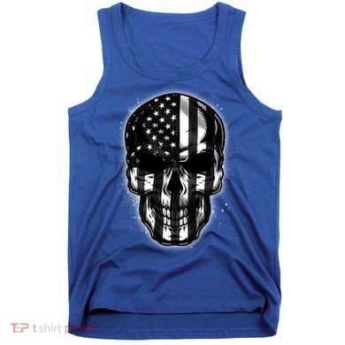 Cool American USA Flag Grunge Skull Tank Top