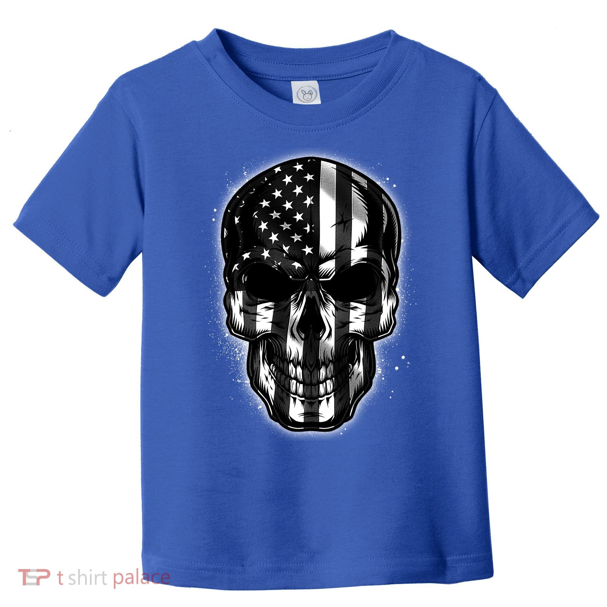 Cool American USA Flag Grunge Skull Toddler T-Shirt