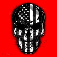 Cool American USA Flag Grunge Skull Santa Hat thumb 1
