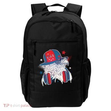 Cool American USA Flag Hipster DJ Eagle Backpack