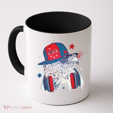 Cool American USA Flag Hipster DJ Eagle Coffee Mug