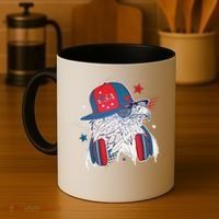 Cool American USA Flag Hipster DJ Eagle Coffee Mug thumb 4