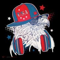 Cool American USA Flag Hipster DJ Eagle Coffee Mug thumb 5