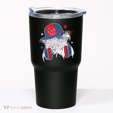 Cool American USA Flag Hipster DJ Eagle Tumbler