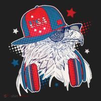Cool American USA Flag Hipster DJ Eagle Tumbler thumb 3