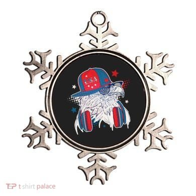 Cool American USA Flag Hipster DJ Eagle Ornament