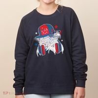 Cool American USA Flag Hipster DJ Eagle Women's Sweatshirt thumb 0
