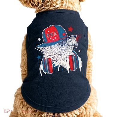 Cool American USA Flag Hipster DJ Eagle Doggie Tank