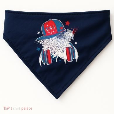 Cool American USA Flag Hipster DJ Eagle USA-Made Doggie Bandana