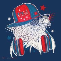 Cool American USA Flag Hipster DJ Eagle Apron thumb 3