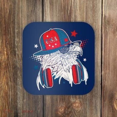 Cool American USA Flag Hipster DJ Eagle Coaster