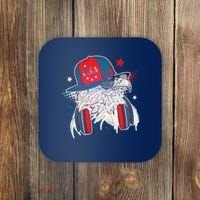 Cool American USA Flag Hipster DJ Eagle Coaster thumb 0