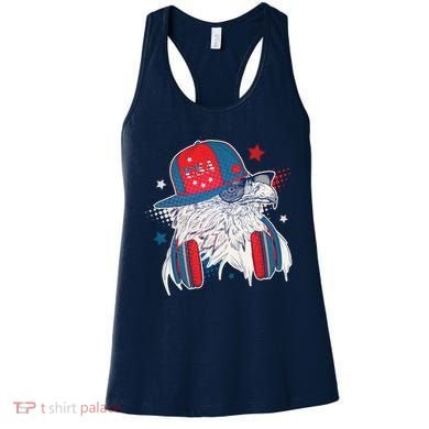 Cool American USA Flag Hipster DJ Eagle Women's Tank Top