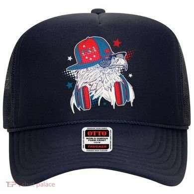 Cool American USA Flag Hipster DJ Eagle Hat