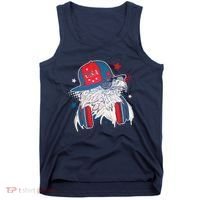Cool American USA Flag Hipster DJ Eagle Tank Top thumb 0