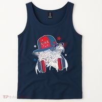 Cool American USA Flag Hipster DJ Eagle Tank Top thumb 2