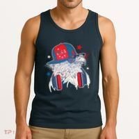 Cool American USA Flag Hipster DJ Eagle Tank Top thumb 3
