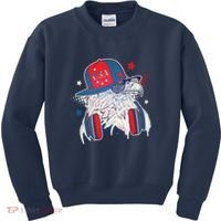 Cool American USA Flag Hipster DJ Eagle Kids Sweatshirt thumb 0