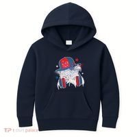 Cool American USA Flag Hipster DJ Eagle Kids Hoodie thumb 0
