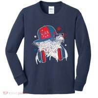 Cool American USA Flag Hipster DJ Eagle Kids Long Sleeve Shirt thumb 0