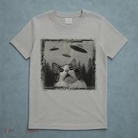Cat And UFOs Funny Cat Lover Funny Cute Cat Meme T-Shirt thumb 5