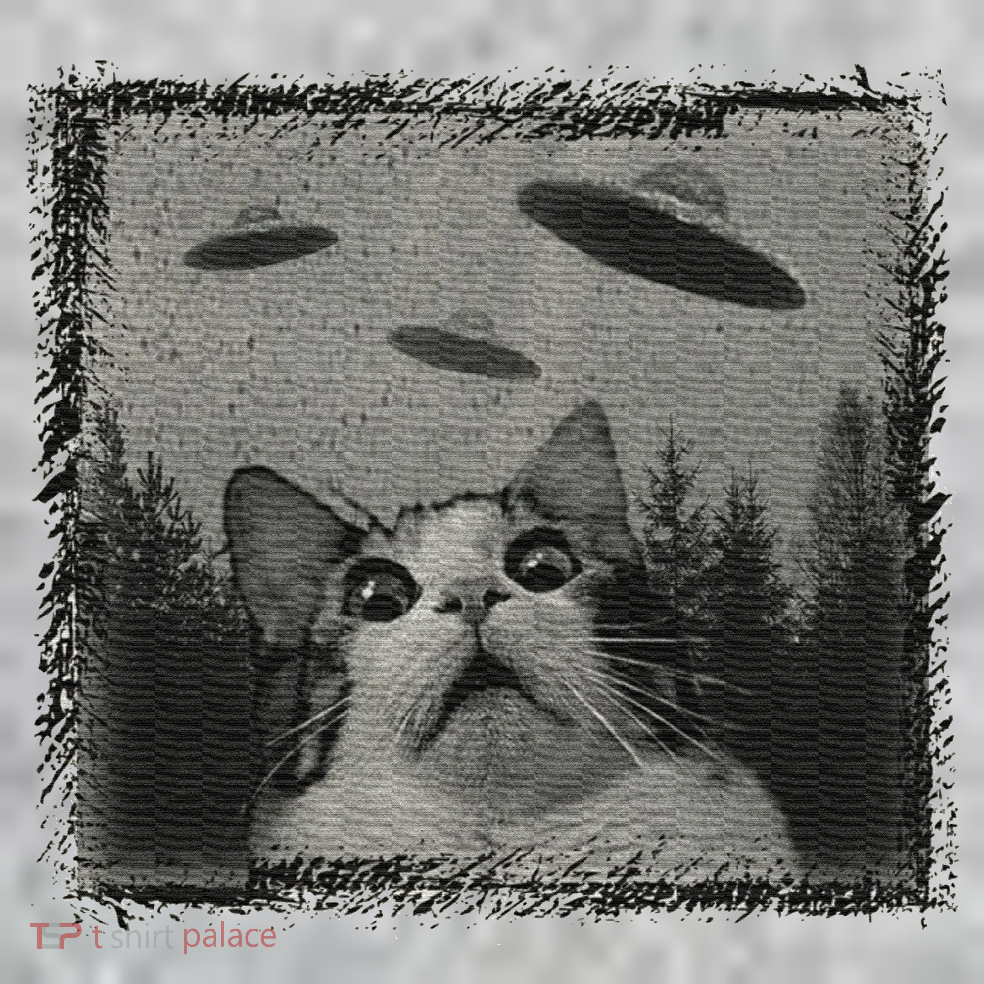 Cat And UFOs Funny Cat Lover Funny Cute Cat Meme T-Shirt