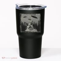 Cat And UFOs Funny Cat Lover Funny Cute Cat Meme Tumbler thumb 0