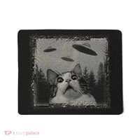 Cat And UFOs Funny Cat Lover Funny Cute Cat Meme Mousepad thumb 0