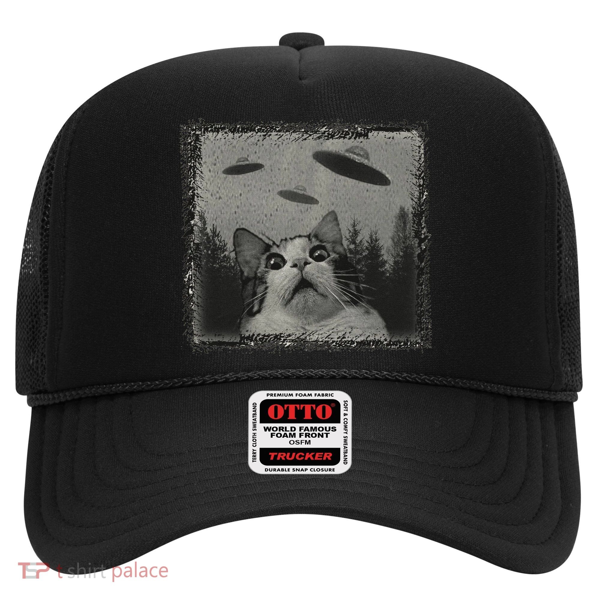 Cat And UFOs Funny Cat Lover Funny Cute Cat Meme Hat