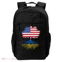 Cool American Ukrainian Roots I Stand With Ukraine USA Ukraine Flags Backpack thumb 0